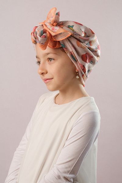 Giverny Mustard Digital Printed Παιδικό Hijab Κασκόλ Βαμβακερό πολυεστέρα Παγωτό με μοτίβο 6002_43