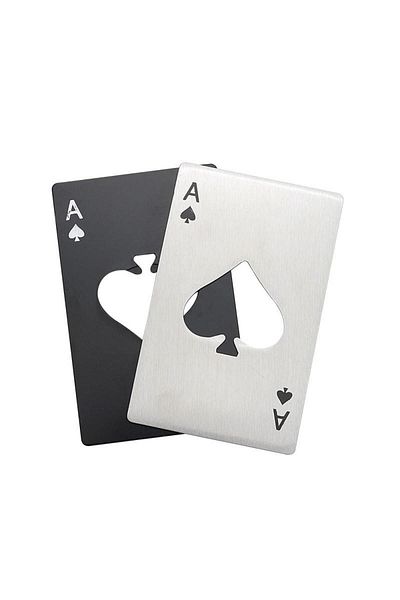 valkyrie 2Pcs Poker Card Stainless Steel Bottle Opener