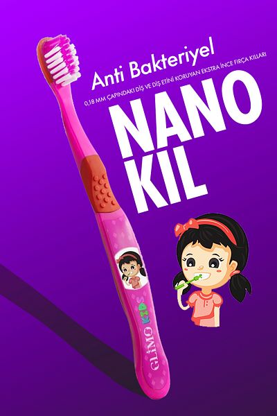 Glimo Children's Toothbrush - 3 Years Old, Bristle and Flesh Friendly, Ultra-Abstract