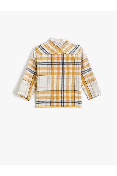 Koton Plaid Long Sleeve Shirt with Pocket Detail