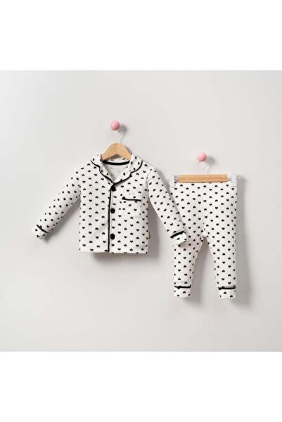 Lolons Kalp Baskılı Kız Bebek Pijama Takımı