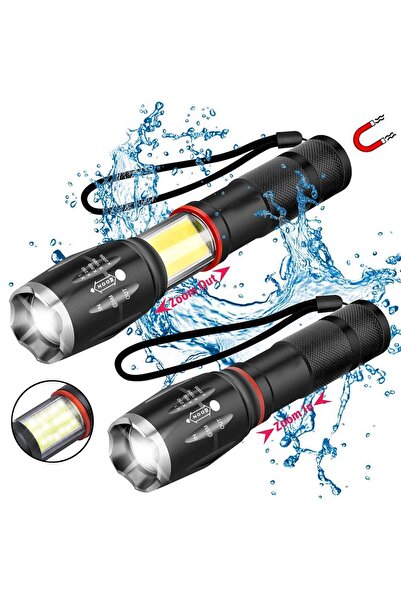 valkyrie 8000 Lümen Cob Lambalı T6 Mıknatıslı El Feneri - 6 Mod - 500 Metre M...