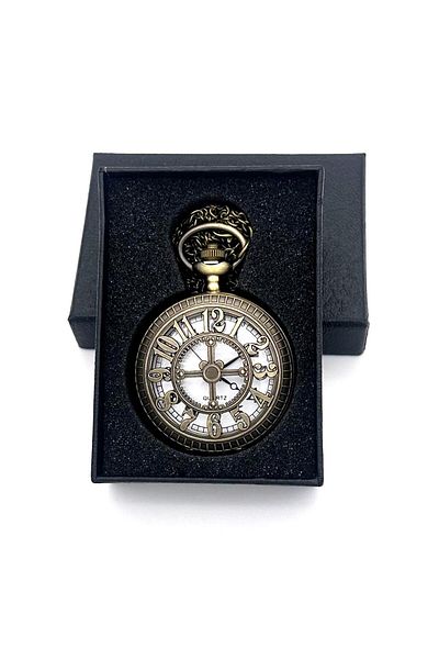 valkyrie Vintage Boxed Retro Numbers Chain Clock - Pocket Clock