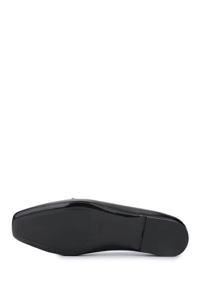 Tamer Tanca Kadın Hakiki Deri Siyah Deri Loafer Ayakkabı