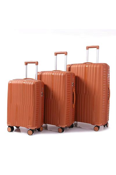 OEM Set of 3 trolleys, Polypropylene, 4 double wheels 360, orange, 31x75cm