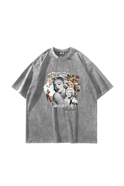 Bak Moda Marilyn Monroe Štampano Oversize kroj Unisex periva bela majica