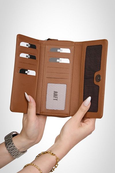 MFT Leather Design Дамски портфейл с цип от естествена кожа Quartz 2718
