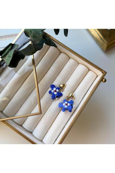 Alice İsstanbul Seramik Lacivert Balıklı Küpe