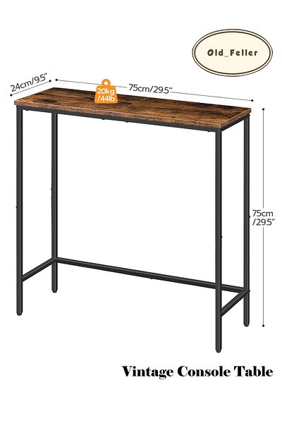 Old_Feller Vintage sofa table for coffee corner, hallway, or living room. Simple display & entryway table