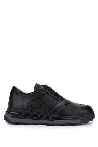 Tamer Tanca Men's Genuine Leather Sneakers & Sports Black Shoes