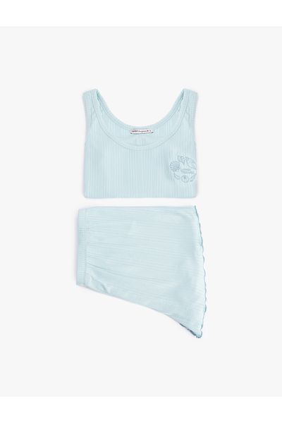 Koton Set de pijamale modal cu bretele și pantaloni scurți cu gât în ​​U