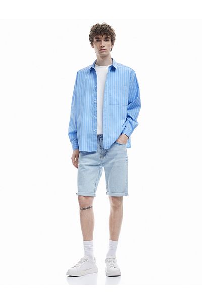 Koton Βερμούδα από βαμβάκι Slim Fit τζιν σορτς