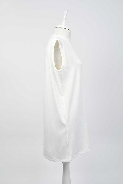 birizmoda White Zero Sleeve Crew Neck Underwear Tunic