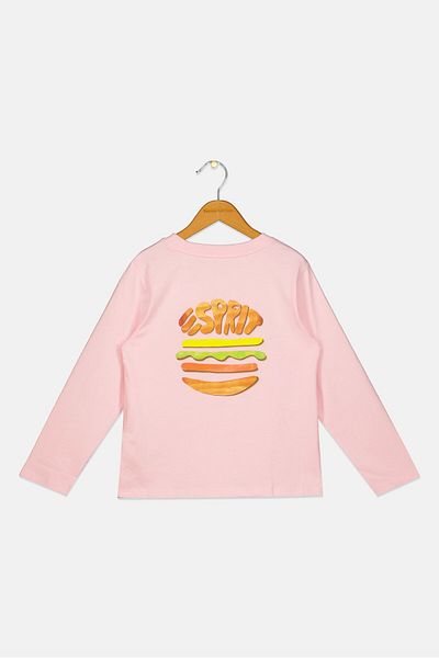 Esprit Kids Girl Graphic Print Long Sleeve T-shirt, Pink