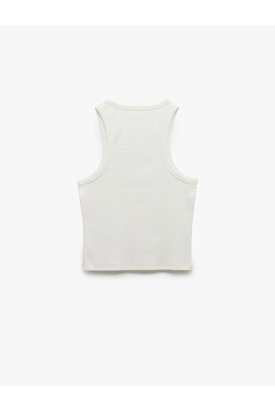 Koton Cotton Stone Detailed Slim Fit Sleeveless Crew Neck Blouse