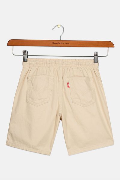 Levi's Kids Boy Drawstring Solid Basic Shorts, Tan
