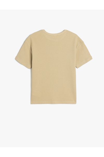 Koton Crew Neck Textured Cotton Short Sleeve T-Shirt