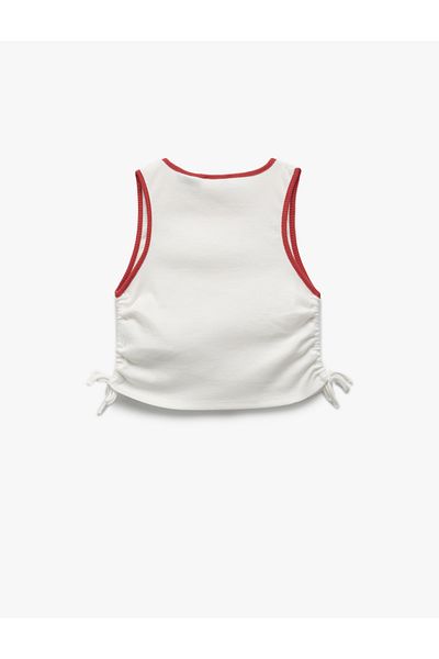Koton Licensed Powerpuff Girls Printed Sleeveless Crop Undershirt with Drawstring Detail