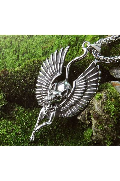 voyageaccessory Ancient Egypt Goddess Bastet Sphinx Cat Locket Necklace / with 65cm Chain