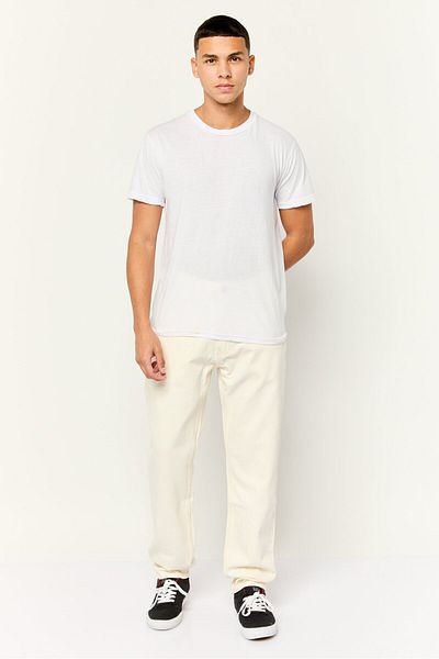 Esprit Men Straight Fit Plain Non Stretchable Jeans, Cream