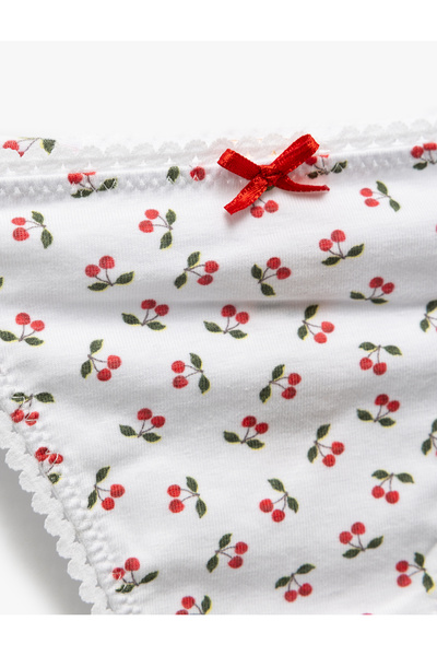 Koton Pamuklu Fiyonk Detaylı Kiraz Baskılı String Külot
