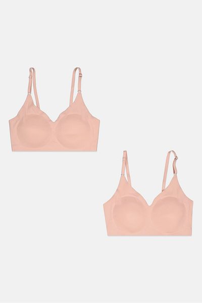 Bebe Women 2 Pcs Plain Padded Bra, Light Pink