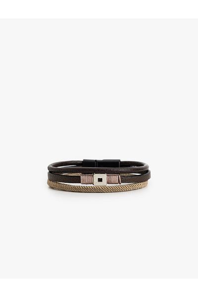 Koton 3 Row Faux Leather Bracelet with Buckle Detail