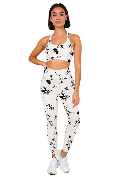 Klotho MAIA Women's Marble Patterned Tights & Bra Set