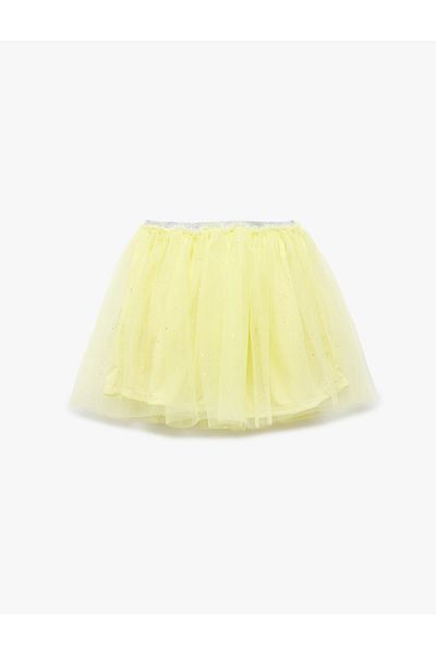 Koton Lined Glitter Tutu Skirt with Elastic Waist Detail
