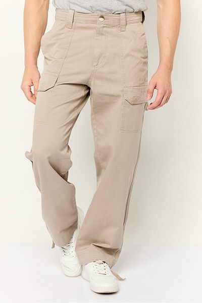 Esprit Men Relaxed Fit Plain Cargo Pants, Light Grey