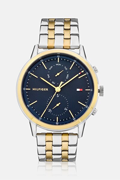 Tommy Hilfiger ساعة رجالية 1710432 أنالوج من الفولاذ المقاوم للصدأ 44 مم، ذهبية