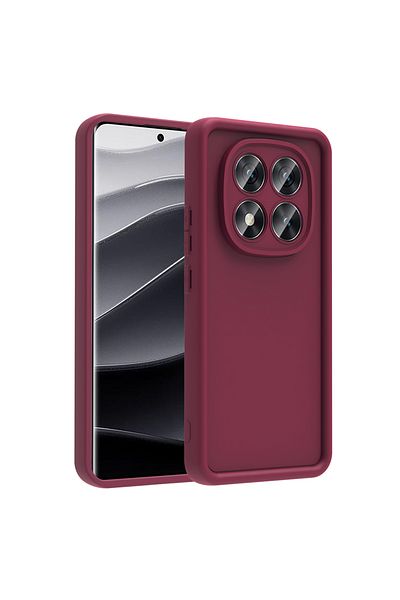 Fibaks حافظة لهاتف Xiaomi Redmi Note 14 Pro 4G مع حماية للكاميرا، غطاء سيليكون ناعم الملمس ممتص للصدمات باللون العنابي
