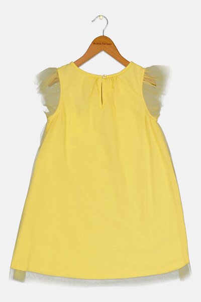 Nicole Miller Toddlers Girl Mesh Dress, Yellow