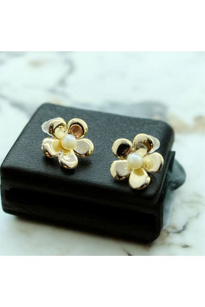 Candy Flower Earrings with Pearls