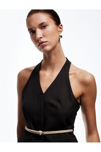 Koton Sleeveless Belt Detailed Halter Neck Vest