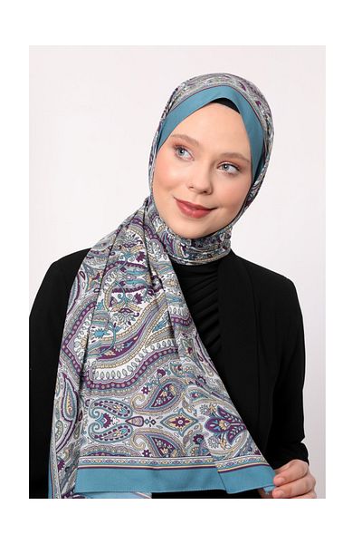 Levidor Purple/Turquoise Love Shawl 804-04 Model