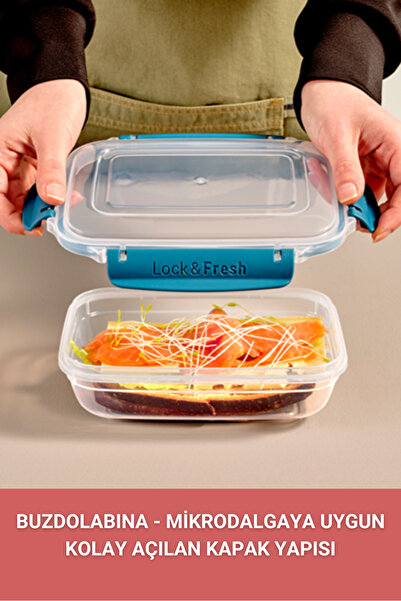 BAGER MARKET Leak Proof Rectangular Storage Container Erzak Dowry Set 3-4-1400ml