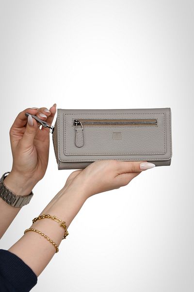 MFT Leather Design Quartz 2718 Genuine Leather Zippered Women's Wallet