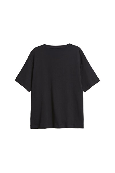 CİNEMA MODA Boys Ugh! Baskılı Relaxed Fit Siyah Kadın Tshirt