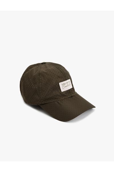 Koton Perforated Cap Hat with Label Detail