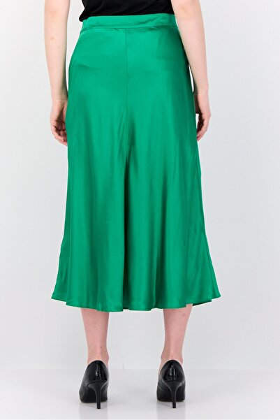 Esprit Women Solid Midi Skirts, Green