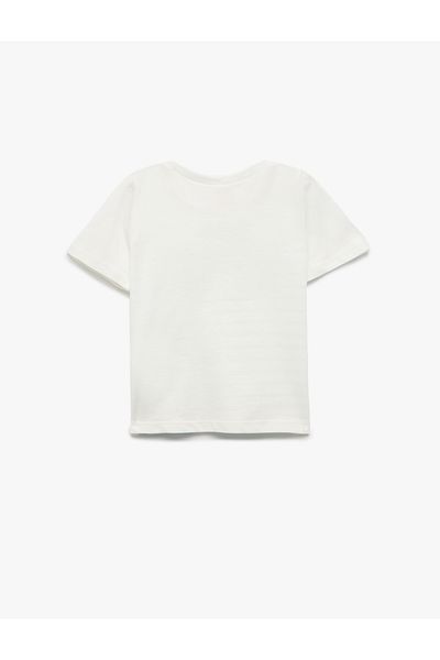 Koton Crew Neck Printed Cotton Short Sleeve T-Shirt