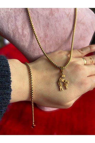 derokas Mother's Day Special Full Steel Non Tarnish Mom Girl Heart Figured Necklace Stylish Elegant