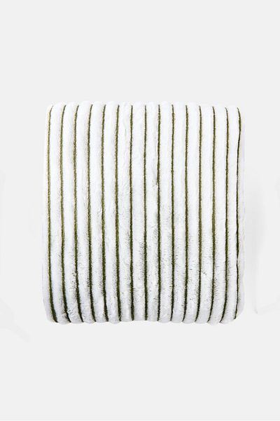 Bebe Premium Jacquard Stripped Blanket 150 X 200 Cm, White/green