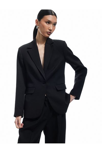Koton Long Sleeve Flap Pocket Double Breasted Blazer Jacket