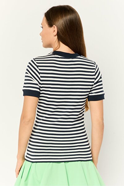 Esprit Women Crew Neck Short Sleeves Embroidered T-Shirt, Multicolor