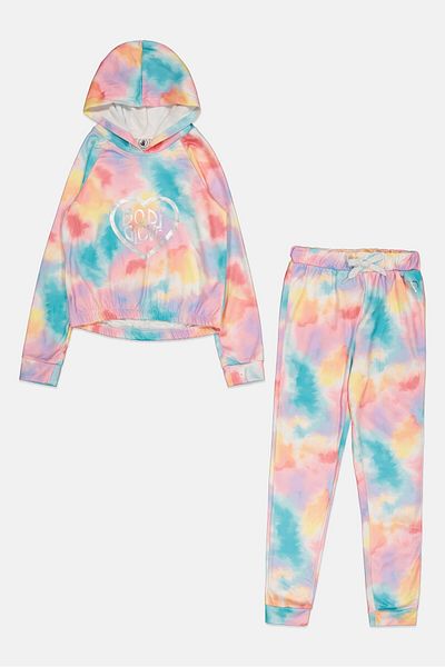 Body Glove Kids Girl 2 Pieces Brand Logo Sweatshirt And Pant Set, Multicolor