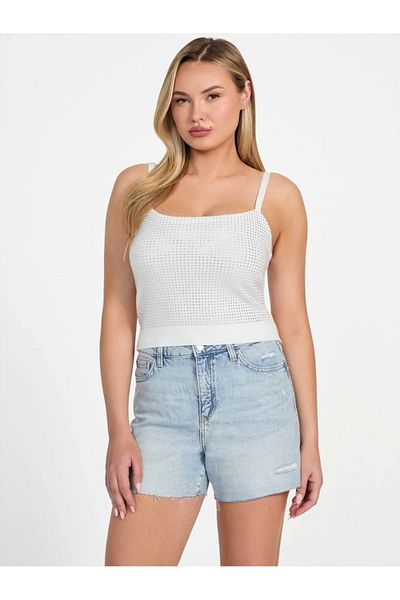 Guess سترة رياضية نسائية بيضاء من Khloe Stone