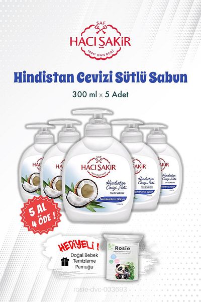 Hacı Şakir Buy 5 Pay 4 Hacı Şakir Coconut Milk Hand Soap 300 ml and Rosie