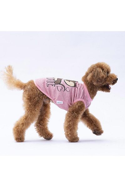 Pettrend Pink Jerry T-Shirt - Cat Dog Outfit-Organic Cotton Combed Cotton T-Shirt